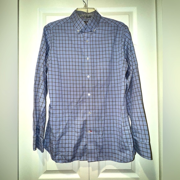 Daniel Cremieux Blue Checkered Slim Fit Men's Shirt. Size M. VGUC - Picture 1 of 4